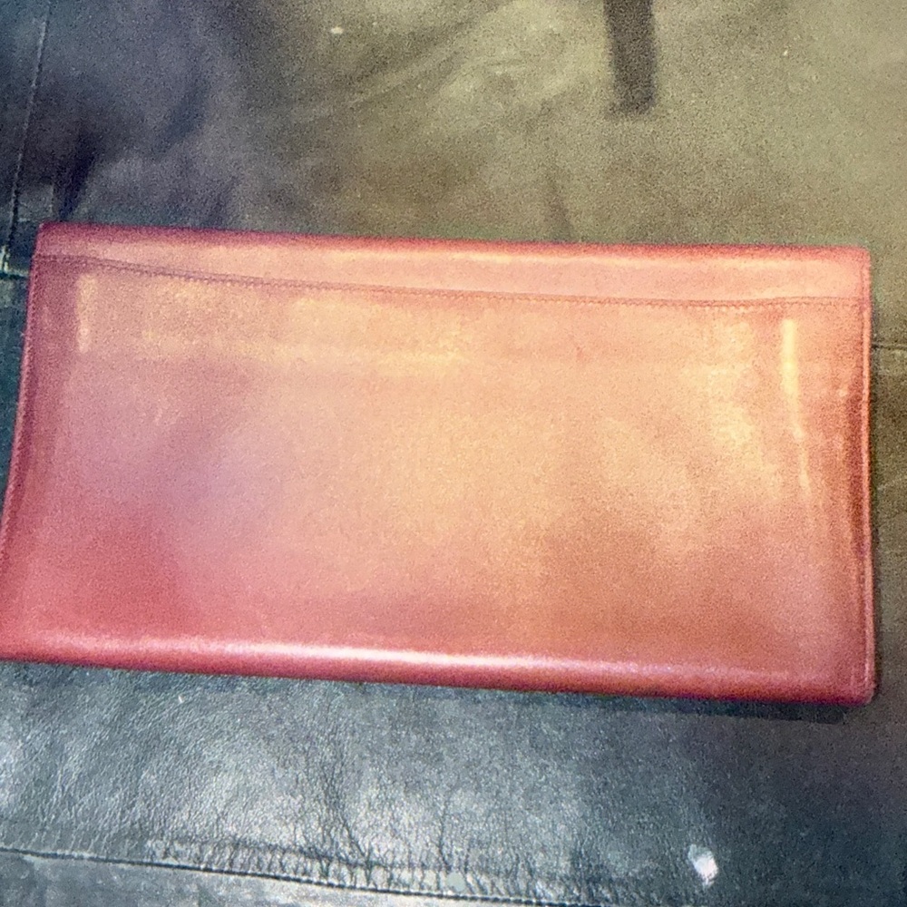 Cartier Burgundy Leather Clutch with Gold Accents travel Passport - Picture 7 of 12